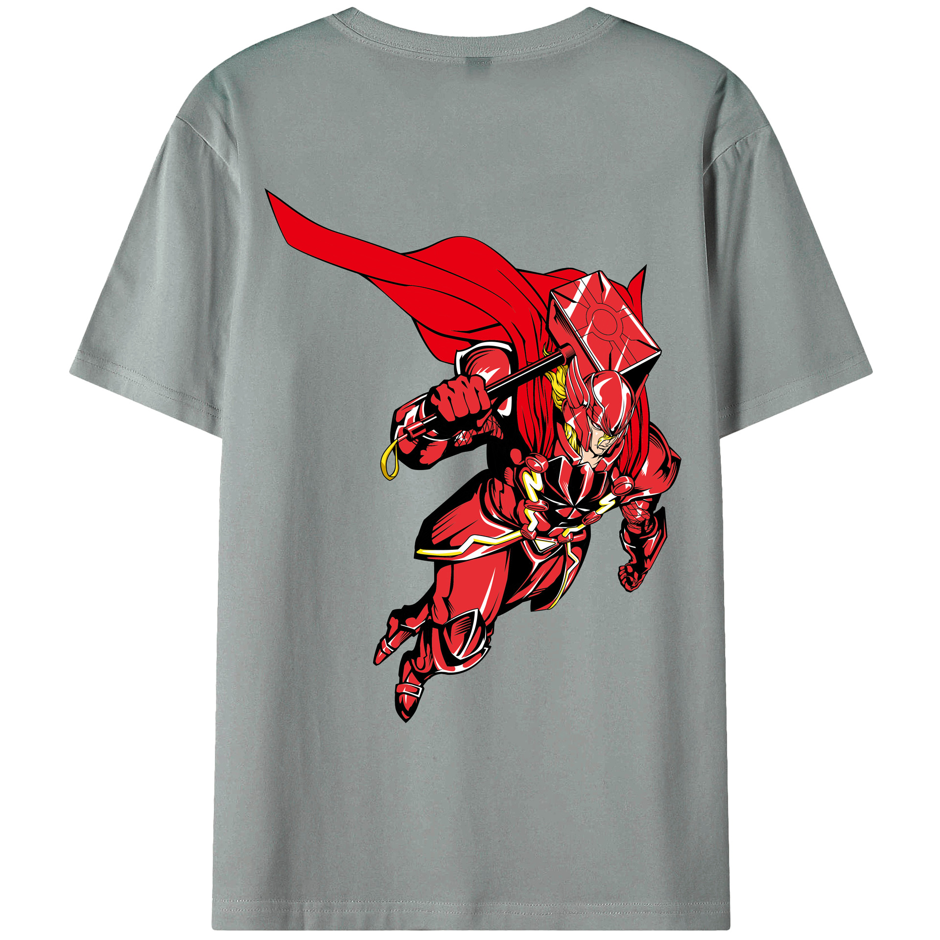 （画像用） アベンジャーズ The Avengers 綿100％ メンズ半袖Tシャツ（バックプリント） 通気性